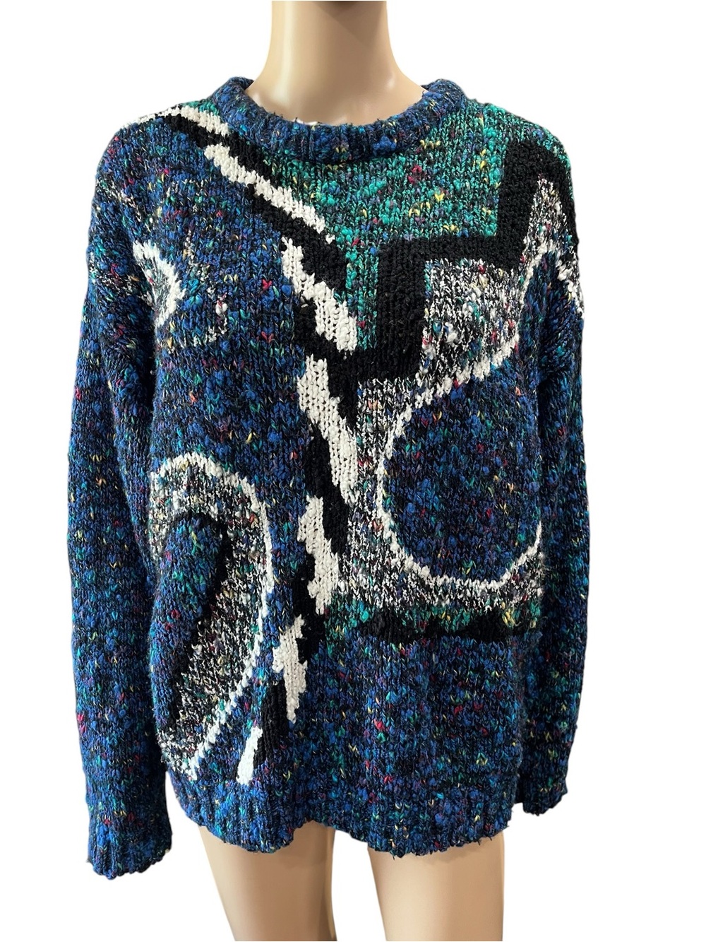 Vintage 90s Concrete Mix 3D Knit Sweater Mens XL Coogi Abstract Unisex
